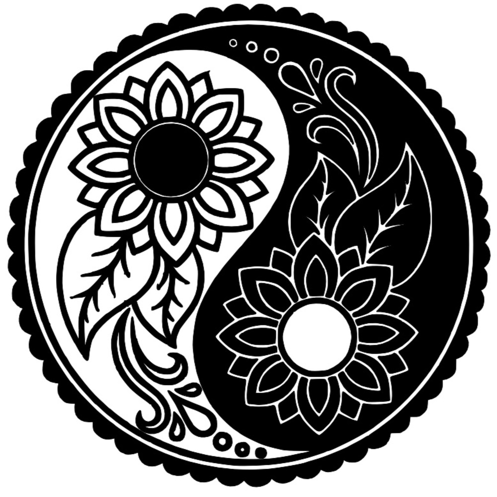 Flower Yin and Yang sticker